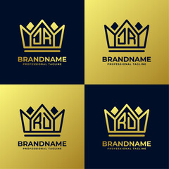 Letter DR and RD Home King Logo Set, suitable for business with DR or RD initials - obrazy, fototapety, plakaty
