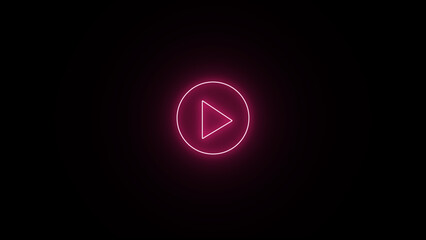 Arrow-shaped neon sign. Neon arrow symbol icon. Directional sign arrow points to the right.