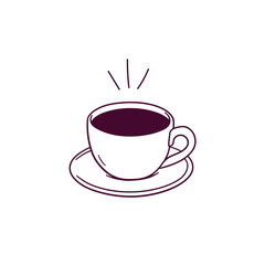 Hand Drawn illustration of coffe cup icon. Doodle Vector Sketch Illustration