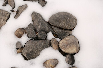 Rocks in the snow