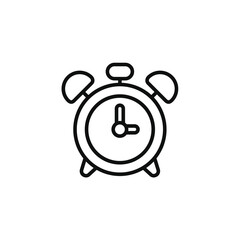 Alarm clock line icon isolated on transparent background