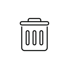 Trash can line icon isolated on transparent background. Delete icon