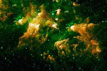 Green space nebula. Elements of this image furnished by NASA
