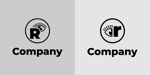 Letter R Vision Logo, suitable for business related to vision, spy, optic, or eye with Initial R
