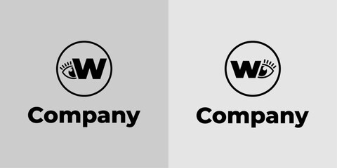 Letter W Vision Logo, suitable for business related to vision, spy, optic, or eye with Initial W