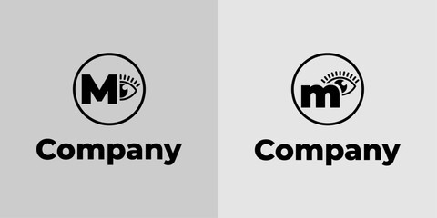 Letter M Vision Logo, suitable for business related to vision, spy, optic, or eye with Initial M