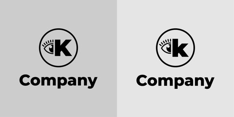 Letter K Vision Logo, suitable for business related to vision, spy, optic, or eye with Initial K