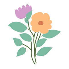 Decorative flower. Floral plant element for beautiful design. Simple form. Vector drawing.