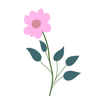 Decorative flower. Floral plant element for beautiful design. Simple form. Vector drawing.
