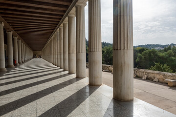 Ancient columns at the roman agora of Athens, Greek