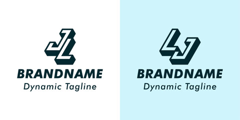Letter JL and LJ 3D Monogram Logo. Suitable for business with JL or LJ initials