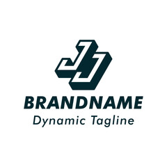 Fototapeta premium Letter JJ 3D Monogram Logo. Suitable for business with jj initials