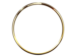 Abstract luxury golden ring isolated on transparent background. PNG light circles spotlight light effect. Gold color round frame - 696870112