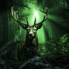 Wild Deer in Forest Game Camera