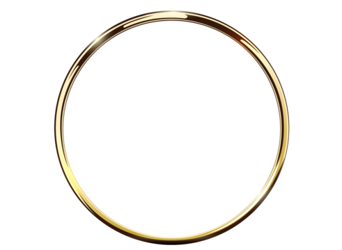 Abstract luxury golden ring isolated on transparent background. PNG light circles spotlight light effect. Gold color round frame