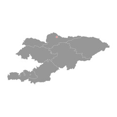 Bishkek city map, administrative division of Kyrgyzstan. Vector illustration.