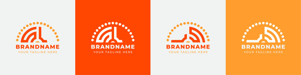 Letter LS and SL Sunrise  Logo Set, suitable for any business with LS or SL initials. - obrazy, fototapety, plakaty