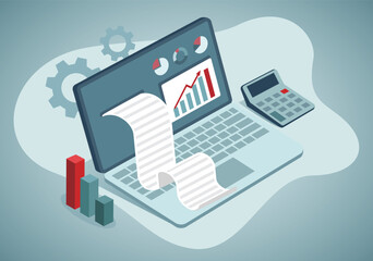 Data analysis. Marketing strategy analysis, stock market trading, financial consultant concept.