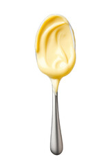 A spoonful of mayonnaise isolated on transparent background
