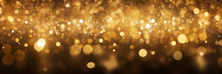 close up shot of golden glitter and bokeh background