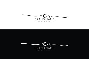 Cs initial handwriting signature logo designs and lettering