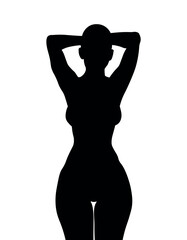 silhouette of a woman black stroke draw by hand