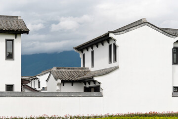 Chinese traditional style building under blue sky