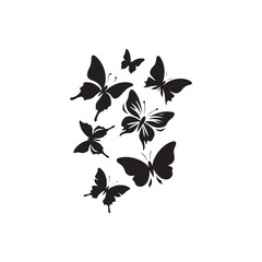 A Symphony of Fragrance: Butterfly Silhouette Glides Through Blooms, Nature's Perfumed Ballet
