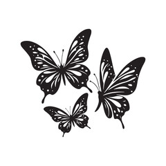 A Symphony of Fragrance: Butterfly Silhouette Glides Through Blooms, Nature's Perfumed Ballet
