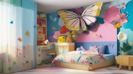 Vibrant Wall Art Transforming a Children's Study