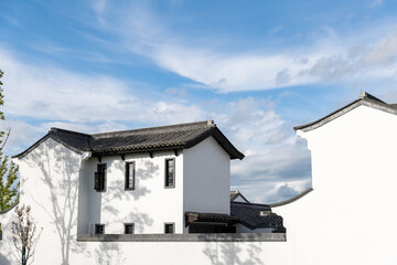Chinese traditional style building under blue sky