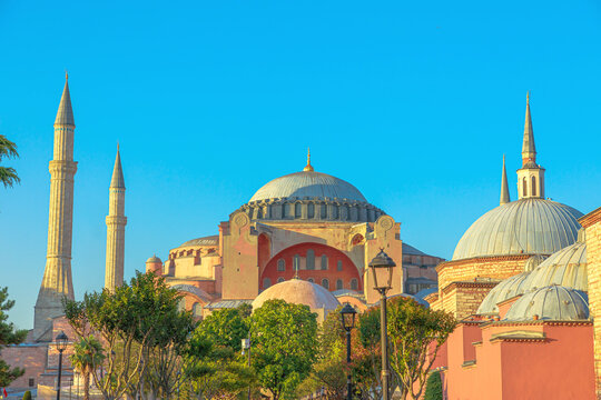 Hagia Sophia Grand Mosque of Istanbul, Turkey. A magnificent monument of Byzantine and Islamic civilizations. Originally built as a church, it later became a museum and then a mosque again.