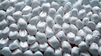 Obraz premium A high resolution close-up of perfectly aligned white teeth arranged in a snowflake pattern. Immaculate and well-cared for, this image showcases clean and healthy dental hygiene