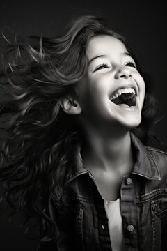 The young, smart model in a candid laugh, their innocence and joy radiating from the image. The high-definition camera captures the authenticity of the moment, making it a heartwarming 