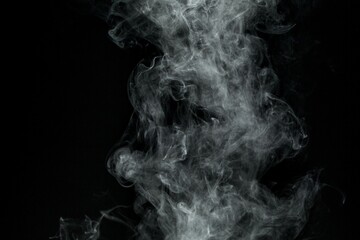 Abstract smoke misty fog on isolated black background. Texture overlays. Design element.
