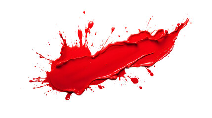 Dynamic Red Paint Splash in Motion on Transparent Background