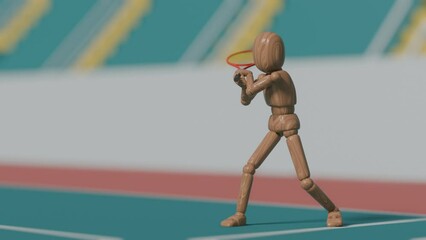 wooden mannequin playing tennis - Powered by Adobe