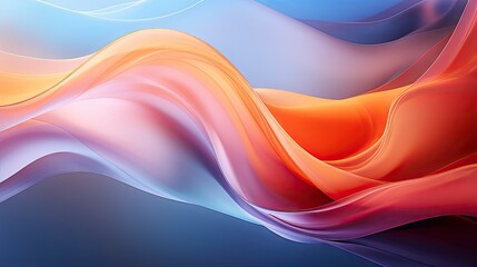 Vibrant Abstract Art of Fluid Gradient Waves in Orange and Blue Hues