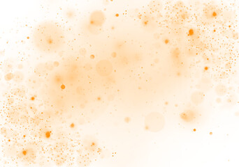 Soft blurred bokeh and lights isolated on png background. Abstract christmas glow light texture. Vector gold sparkles on an isolated transparent background. 