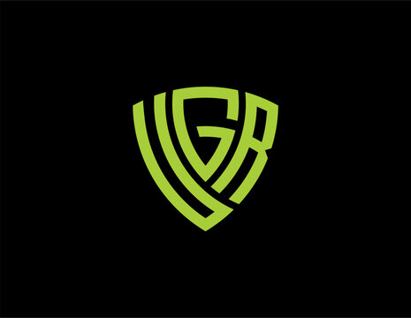 UGR creative letter shield logo design vector icon illustration