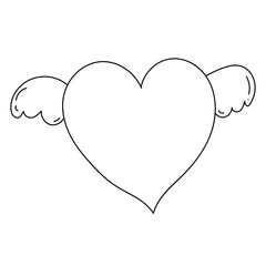 heart icon cartoon valentine outline  