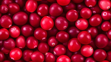 Top View Full Frame of Fresh Cranberry, Creating a Vibrant and Summery Visual Feast.