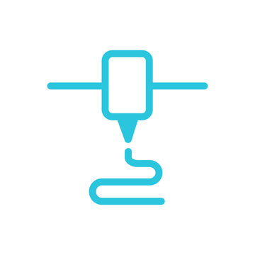 3D printer nozzle. From blue icon set.