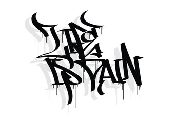 LIFE IS PAIN word graffiti tag style