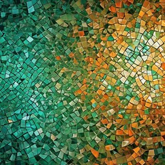 Mosaic abstract background, Yellow and green