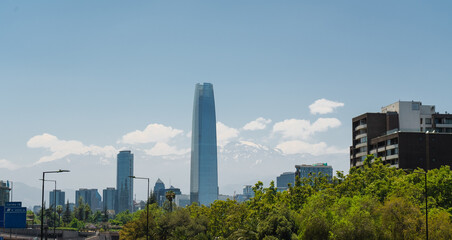 Fototapeta na wymiar skyscraper costanera center Santiago de chile