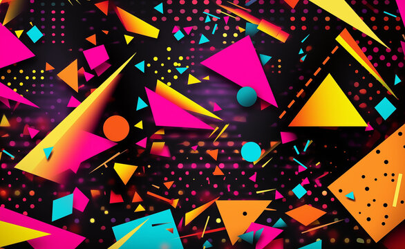 Back to the Future: Embracing Nostalgia with Retro Vibes. Retro 1980s or 90s trendy background pattern. 