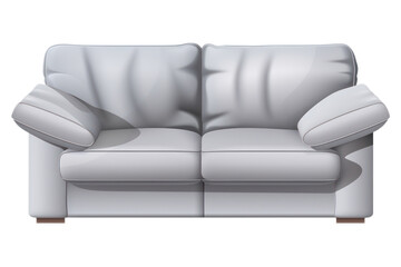 gray sofa on transparent background