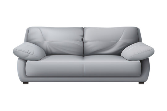 gray sofa on transparent background