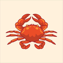 Crab mascot character cartoon vector illustration